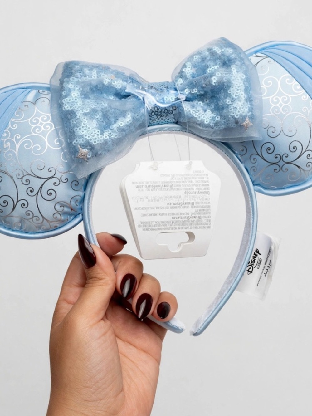 Disney Light Blue Sequin Bow Minnie Ears Headband